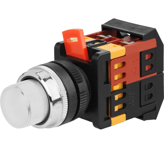 Кнопка TDM ELECTRIC ABLFP-22 белый, d22мм, неон/230В, 1з+1р SQ0704-0030