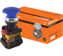 Кнопка TDM ELECTRIC AELA-22 Грибок, синий, d22мм, неон/230В, 1з 1р SQ0704-0035