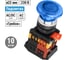 Кнопка TDM ELECTRIC AELA-22 Грибок, синий, d22мм, неон/230В, 1з 1р SQ0704-0035 2