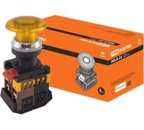 Кнопка TDM ELECTRIC AELA-22, Грибок, желтый, d22мм, неон/230В, 1з 1р SQ0704-0034