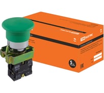 Кнопка TDM ELECTRIC BС31, Грибок, без подсветки, зеленый, 1з SQ0704-0043