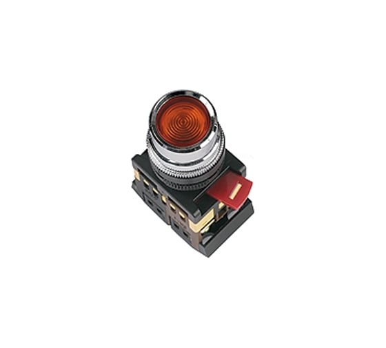 Кнопка TDM ABLFS-22, красный, d22мм, неон/230В, 1з 1р SQ0704-0008