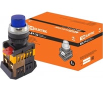 Кнопка TDM ELECTRIC ABLFP-22, синий, d22мм, неон/230В, 1з 1р SQ0704-0007