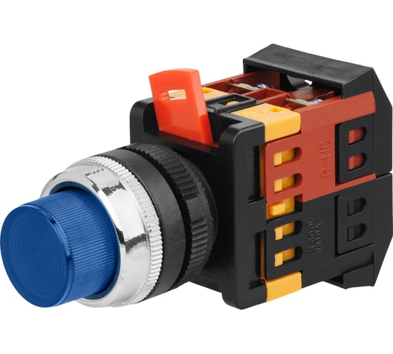 Кнопка TDM ELECTRIC ABLFP-22, синий, d22мм, неон/230В, 1з 1р SQ0704-0007