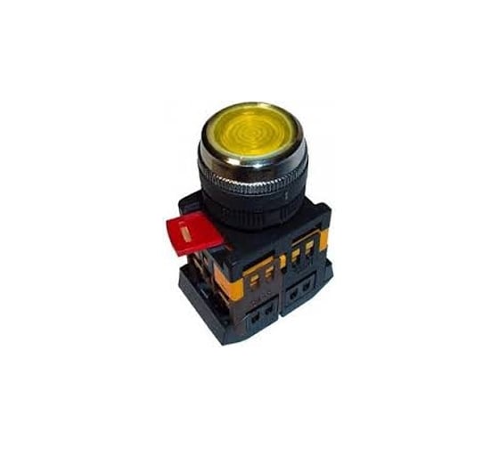 Кнопка TDM ABLFS-22, желтый, d22мм, неон/230В, 1з 1р SQ0704-0010