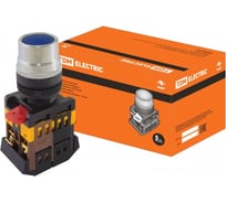 Кнопка TDM ELECTRIC ABLF-22, синий, d22мм, неон/230В, 1з 1р SQ0704-0004