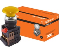 Кнопка TDM ELECTRIC AEА-22, Грибок, желтый, d22мм, 1з 1р SQ0704-0036