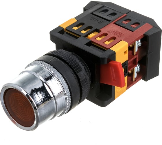Кнопка TDM ABLF-22, белый, d22мм, неон/230В, 1з 1р SQ0704-0028
