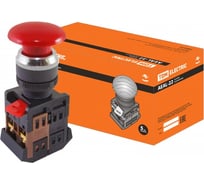Кнопка TDM ELECTRIC AEAL-22, Грибок, с фиксацией, красный, d22мм, 230В, 1з 1р SQ0704-0020