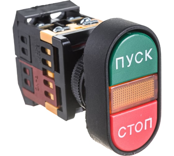 Кнопка TDM APВВ-22N, Пуск-Стоп, d22мм, неон/230В, 1з 1р SQ0704-0022