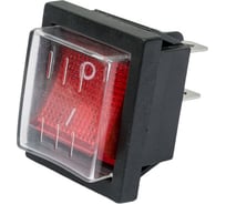 Клавишный переключатель TDM ELECTRIC YL-208-01, черный корпус, красная клавиша, влагозащищенный, 2з SQ0703-0018