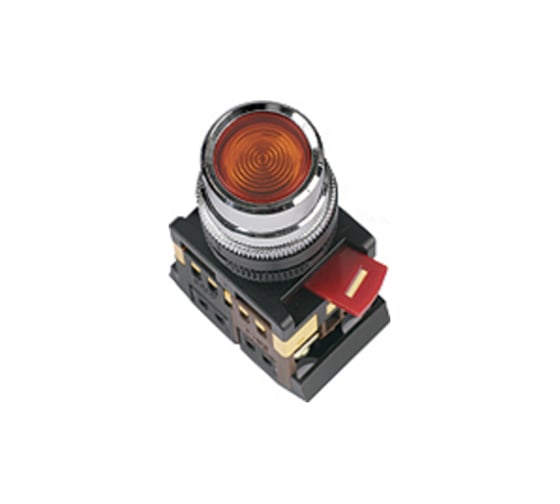 Кнопка TDM ABLF-22 желтый, d22мм, неон/230В, 1з+1р SQ0704-0003