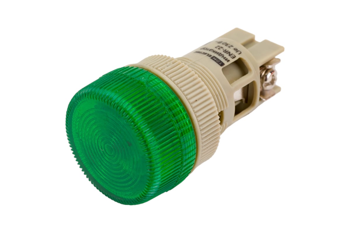 Сигнальная лампа TDM ENR-22 d22мм, зеленый, неон/230В, цилиндр, SQ0702 ...