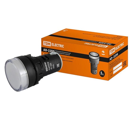 Лампа TDM AD-22DS LED матрица, d22мм, белый, 230В SQ0702-0001 1
