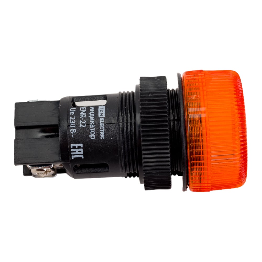 Сигнальная неоновая лампа TDM ENR-22 d22мм желтый 230В цилиндр SQ0702 ...