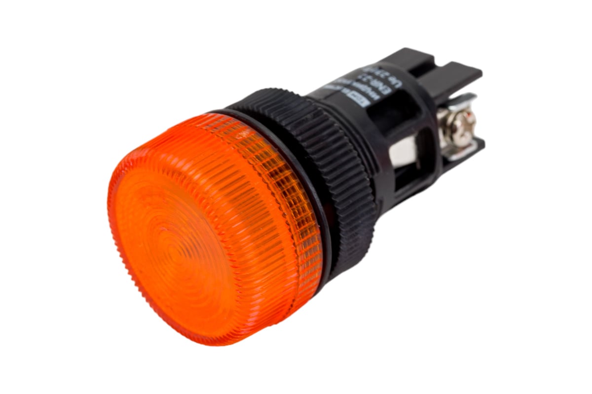 Сигнальная неоновая лампа TDM ENR-22 d22мм желтый 230В цилиндр SQ0702 ...