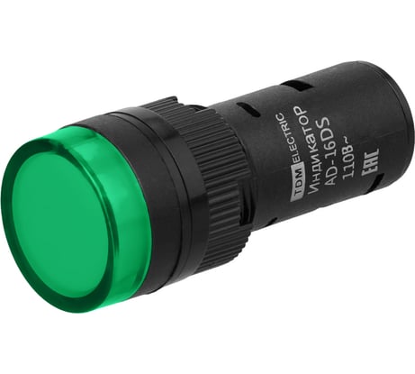 Лампа TDM ELECTRIC AD-16DS LED матрица d16мм зеленый 110В AC/DC SQ0702-0068