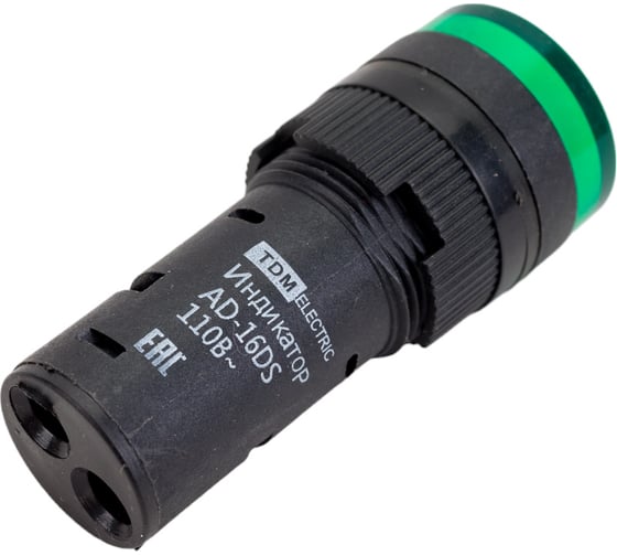 Лампа TDM AD-16DS LED матрица d16мм зеленый 110В AC/DC SQ0702-0068