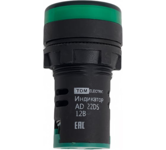 Лампа TDM AD-22DS LED матрица d22мм зеленый 12В AC/DC SQ0702-0018 1
