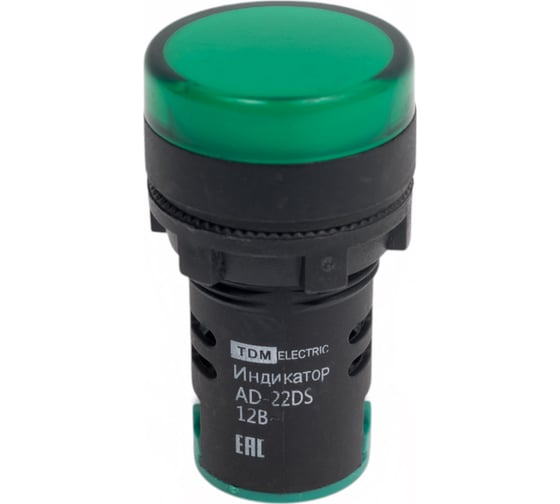 Лампа TDM AD-22DS LED матрица d22мм зеленый 12В AC/DC SQ0702-0018