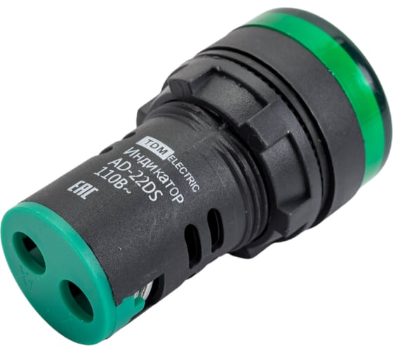 Лампа TDM AD-22DS LED матрица d22мм зеленый 110В AC/DC SQ0702-0031