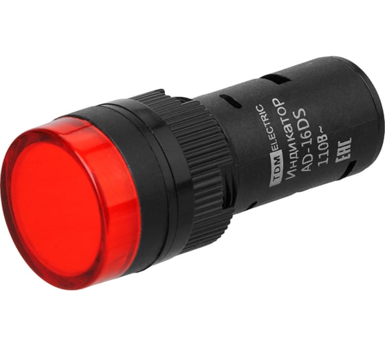 Лампа TDM ELECTRIC AD-16DS LED матрица d16мм красный 110В AC/DC SQ0702-0066
