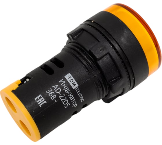 Лампа TDM AD-22DS LED матрица d22мм желтый 36В AC/DC SQ0702-0025