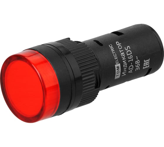 Лампа TDM ELECTRIC AD-16DS матрица, d16мм, красный, 36В, AC/DC SQ0702-0061