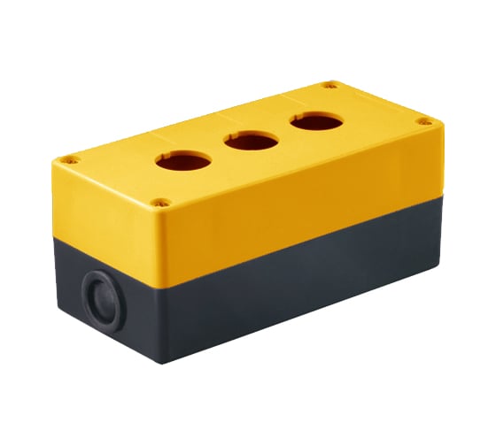 Корпус TDM КП103 для кнопок, 3места, желтый SQ0705-0008 1