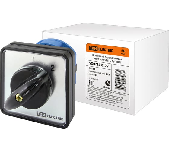 Кулачковый перключатель TDM ELECTRIC КПУ11-10/54 1-2 1р  SQ0715-0177 1