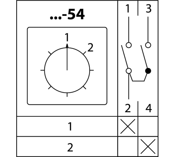 Кулачковый перключатель TDM ELECTRIC КПУ11-10/54 1-2 1р  SQ0715-0177