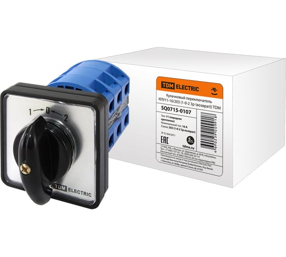 Переключатель КПУ11-16/203 TDM ELECTRIC 1-0-2, 3р, возврат SQ0715-0107