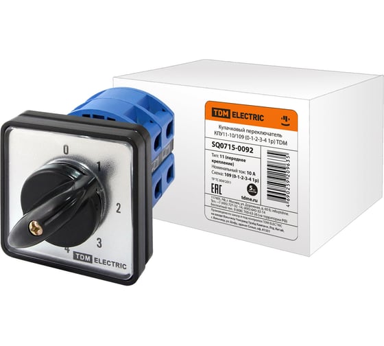 Переключатель КПУ11-10/109 TDM ELECTRIC 0-1-2-3-4, 1р SQ0715-0092
