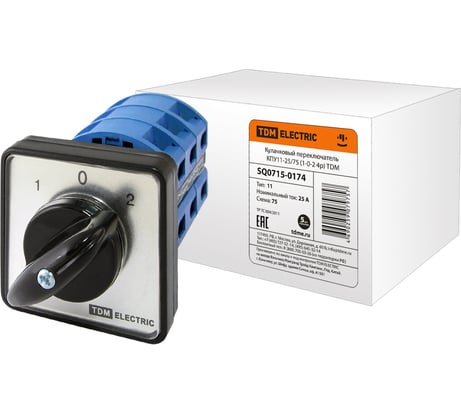 Переключатель КПУ11-25/75 TDM ELECTRIC 1-0-2, 4р SQ0715-0174