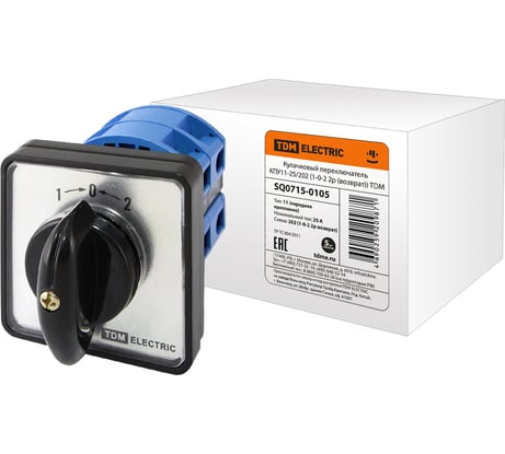 Переключатель КПУ11-25/202 TDM ELECTRIC 1-0-2, 2р возврат SQ0715-0105