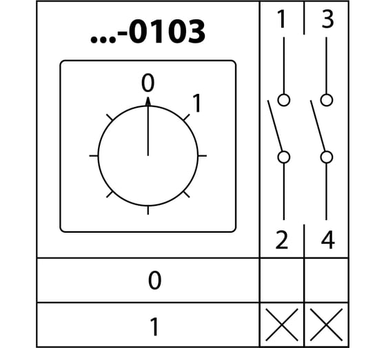 Переключатель КПУ11-10/0103 TDM ELECTRIC 0-1, 2р SQ0715-0150