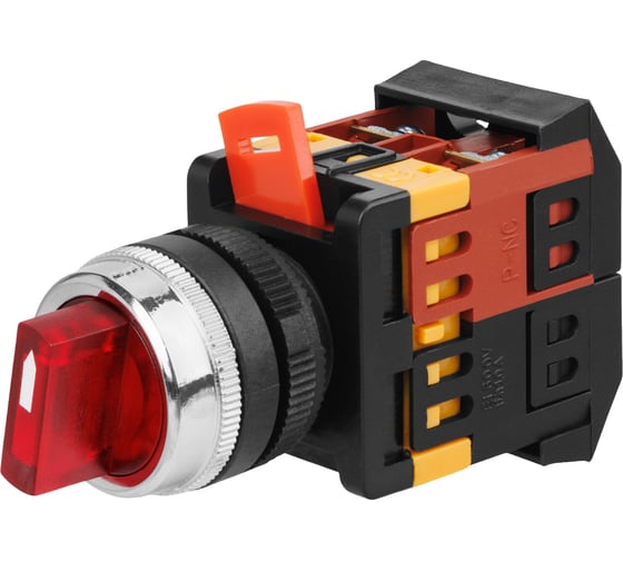 Переключатель TDM ELECTRIC АNСLR-22-3, на 3 фиксированных положения, красный, неон/230В, I-O, 1з+1р SQ0703-0004