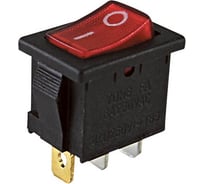 Клавишный переключатель TDM YL-211-02, черный корпус, красная клавиша, 2 положения, 1з SQ0703-0020