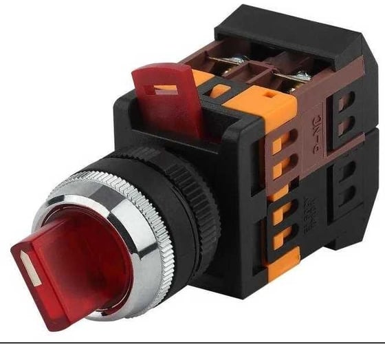 Переключатель IEK ANCLR-22-3 на 3 фиксированных положения, красный 1з+1р ИЭК BSW10-ANCLR-3-K04