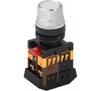 Кнопка IEK ABLF-22 белая, неон, 1з+1р, ИЭК BBT10-ABLF-K01