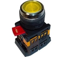Кнопка IEK ABLFS-22 желтая, 1з+1р, ИЭК BBT30-ABLFS-K05