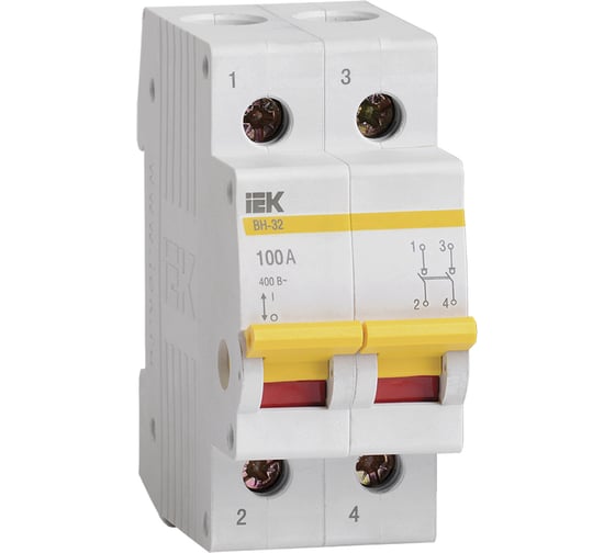 Выключатель нагрузки IEK, ВН-32, 100А/2П, ИЭК MNV10-2-100