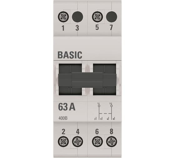 Трехпозиционный переключатель EKF 2P 63А Basic tps-2-63