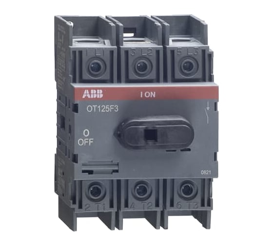 Рубильник ABB, OT125F3, 3п, с рукояткой, DIN, монтажная плата, с резервной ручкой 1SCA105033R1001