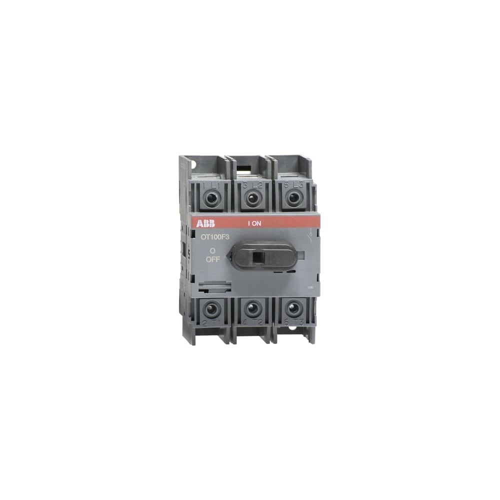 Рубильник ABB, OT100F3, 3п, с рукояткой, DIN/винт, серый ...