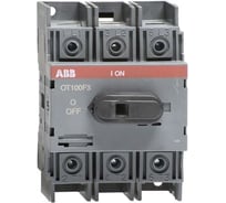 Рубильник ABB, OT100F3, 3п, с рукояткой, DIN/винт, серый 1SCA105004R1001