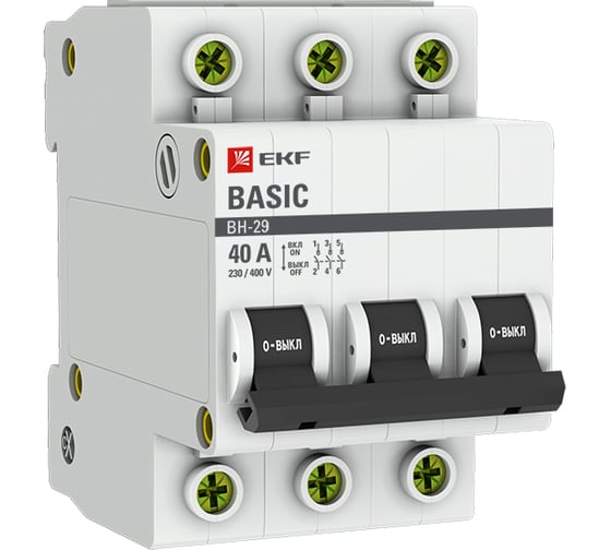 Выключатель нагрузки EKF, 3P, 40А, ВН-29, Basic SL29-3-40-bas