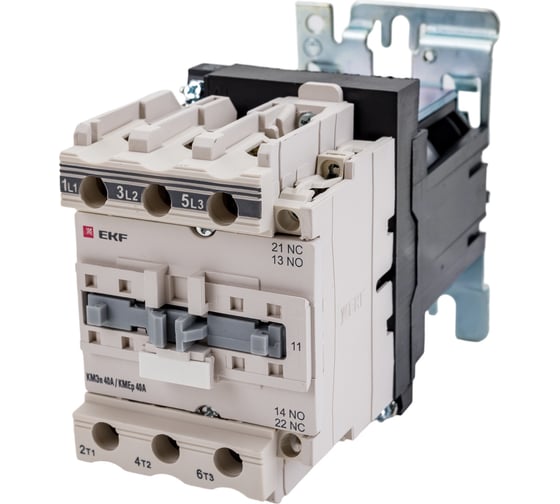 Контактор EKF КМЭп малогабаритный, 40А, 24В, DC, 1NO, 1NC, PROxima ctr-s-40-24-nc-p