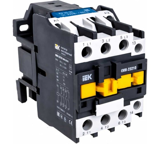 Контактор IEK КМИ-23210, 32А, 400В, 1НО, ИЭК, KKM21-032-400-10