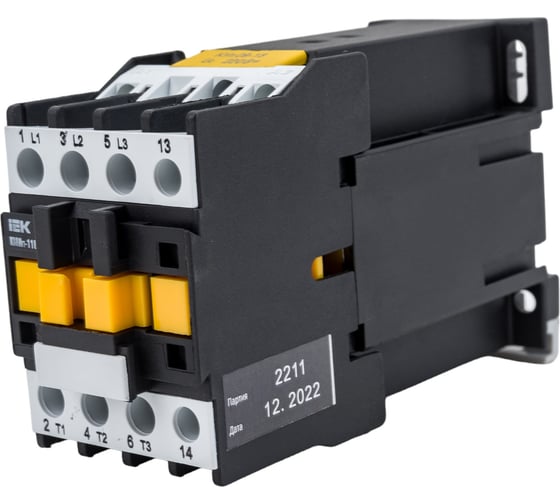 Контактор IEK КМИп-11810, 18А, 220В/АС3, 1НО, ИЭК, KMD11-018-220-10